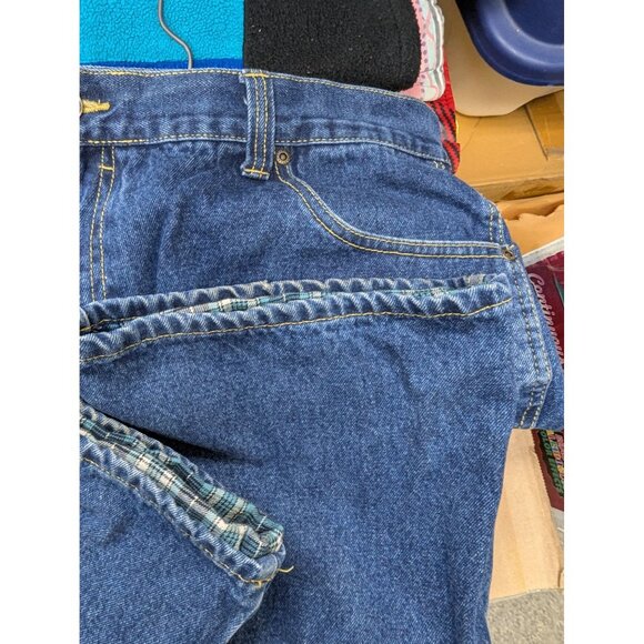 Redhead Flannel Jeans Mens 42X32 Blue Straight Leg Zipper Pockets - Picture 6 of 6